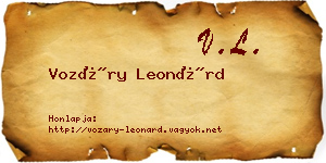 Vozáry Leonárd névjegykártya